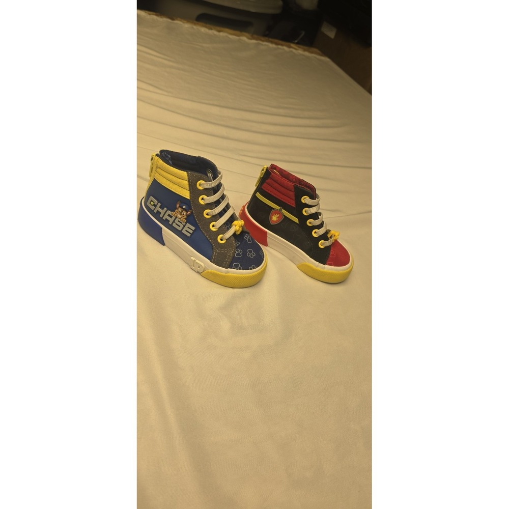 Paw Patrol Kids Yellow/Blue/Red Canvas Zip Up Closure High Top Sneakers Size 6